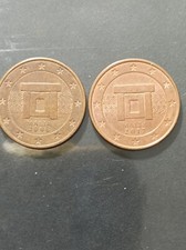 2 Pezzi Da 5 Centesimi Malta 2008/2017