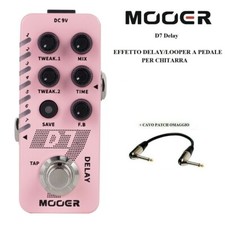 MOOER D7 Delay EFFETTO DELAY / LOOPER A PEDALE PER CHITARRA  e CAVO PATCH 30cm