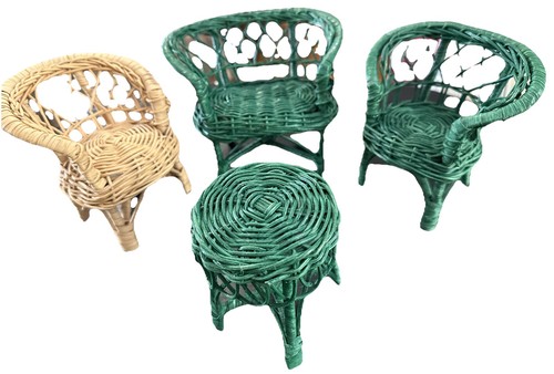 Bambola vintage vimini rattan