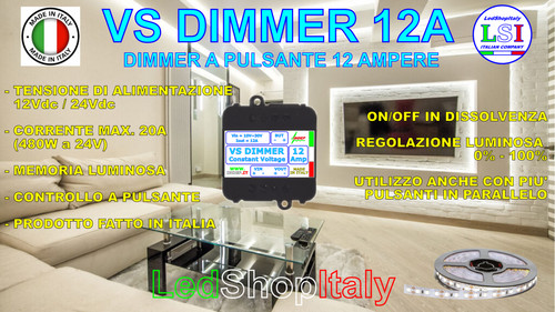 Dimmer pulsante 12v 24v - 12v/24v, 12a