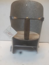 Porta rotolo wc o porta asciugamani scoop casale con ripiano metallo zincato rustico