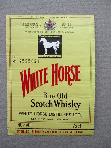 Vintage label whisky white - label,
