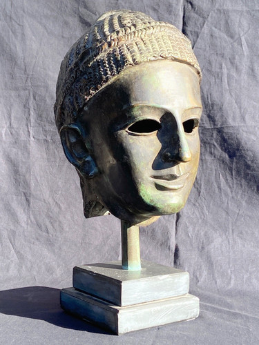 Scultura bronzo testa di - scultura,