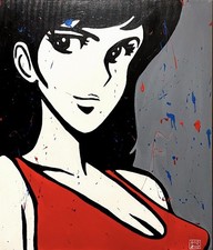 Quadro Margot Lupin  Art Dipinto A Mano Su Tela 70x60 Cm