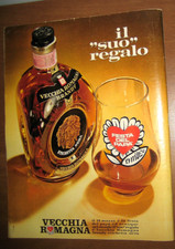 LOTTO 2 PUBBLICITA VECCHIA ROMAGNA Etichetta Nera Brandy vintage 1971 werbung