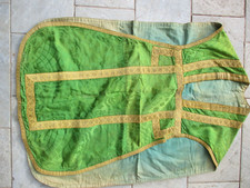 ANTICA PIANETA CASULA VESTE LITURGICA PARAMENTO SACRO VERDE STOFFA PREZIOSA
