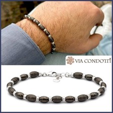 Bracciale uomo bianco e nero