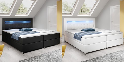 Pelle scatola letto con - con, led