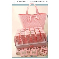 BOMBONIERA TORTA VASSOI 24 SCATOLINA PORTACONFETTI BATTESIMO FARFALLA ROSA BORSA