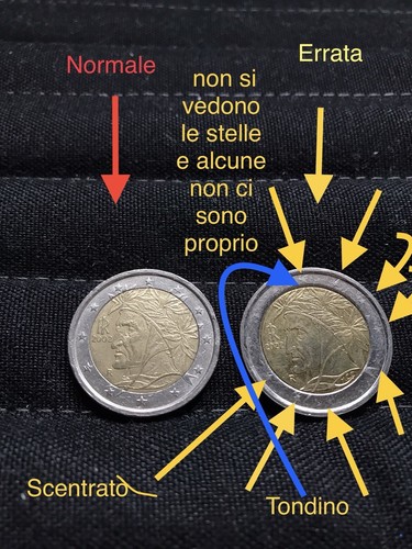 Moneta euro dante - euro, alighieri