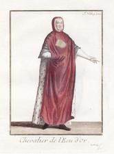 Costumi Da Cavaliere Con Scudo D'Oro Dei Cavalieri Incisione 1790 295985