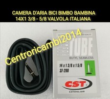 CAMERA D'ARIA BICI BIMBO BAMBINA 14X1 3/8 - 5/8 VALVOLA ITALIANA  OTTIMA QUALITÀ
