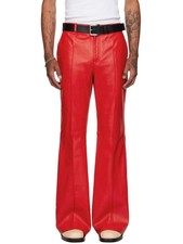 Nuovo Design Uomo Originale Rosso pelle D'Agnello Pantalone Stile Jeans Bootcut