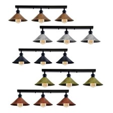 Vintage Soffitto Lampada 3 Lato Metallo Rétro Industriale LED Montaggio a Filo