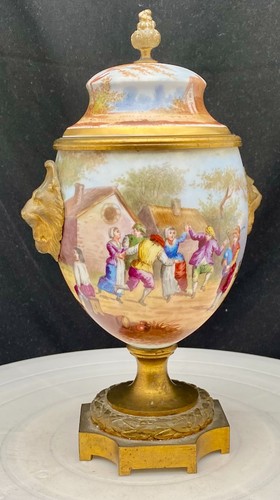 Vaso urna porcellana dipinta - dipinta, a
