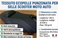 TESSUTO ECOPELLE PUNZONATA CM50X140 PER SELLE SCOOTER MOTO AUTO - MADE IN ITALY
