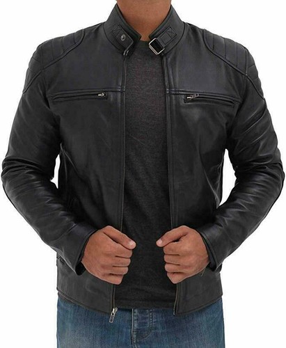 Giacca uomo pelle nera - giacca, 100%
