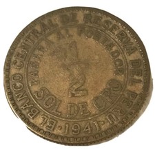 MONETA 1/2 SOL DE ORO 1941