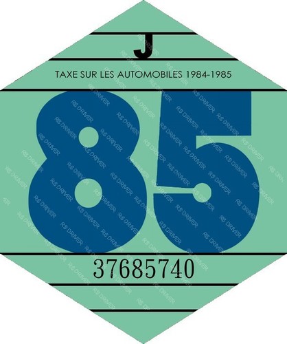 Vignette 1985 voiture - vignette,