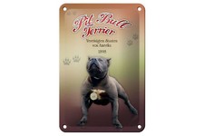 Targa in latta cane 12x18 cm