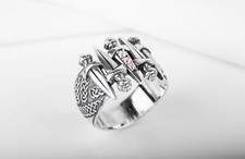Anello arma spade vichinghe fascia uomo massiccia unico fatto a mano gioielli norreni