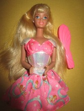 B2010)VECCHIO ABITO VINTAGE BARBIE MATTEL ORIGINALE VINTAGE ETICHETTA + VECCHIE SCARPE ALTE