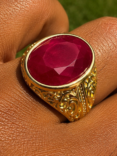Anello uomo vero rubino - , rosso