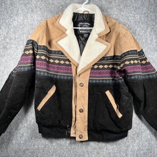 Giacca scamosciata vintage casual outfitters uomo media azteca western anni 90 pelle