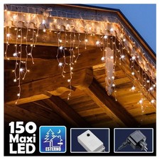 TENDA LUMINOSA NATALIZIA 150 LED CON FLASH BIANCO CALDO 3MT ESTERNO PROLUNGABILE