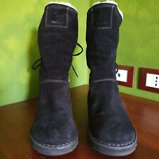 Stivali Invernali Lumberjack camoscio nero ecopelliccia stringati suola gomma 38