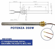 CANDELETTA ACCENSIONE STUFA PELLET RESISTENZA 12,5X170 350W PALAZZETTI 3/8 04051