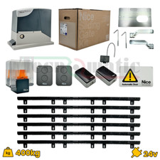 NICE ROBUS KIT PER AUTOMAZIONE CANCELLO SCORREVOLE 24V 400KG + 6 MT CREMAGLIERA