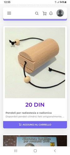 Pendolo cilindrico radiestesia - cilindrico,