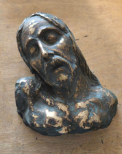 SCULTURA VOLTO CRISTO IN BRONZO ALTORILIEVO
