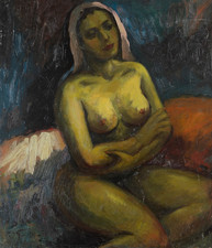 GIACINTO GALBIATI (1908-1992) Dipinto NUDO 1970 Olio su Tavola cm 67x56 Firmato