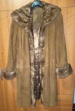 cappotto renna donna  tg 44  collo,polsi, allacciatura visone
