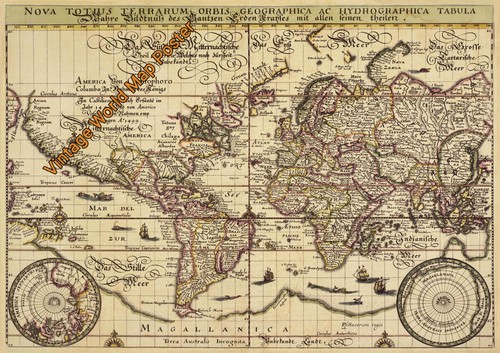 1593s vintage mappa - del, mondo