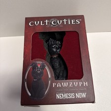 PAWZUPH HORNED OCCULT CAT FIGURINE CULT CUTIE SATANIC BLACK CAT GOTHIC 
