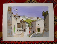 ALDO RISO Acquaforte cm.80x60 Acquerellata a Mano dal Maestro