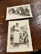 Foto moto bianchi  anni 30?? Ragazza in famiglia Fotografia epoca