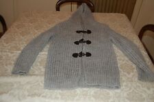 Pullover da donna, Cappuccio e alamari, Misto lana, grigio, vedi misure