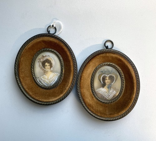 Antica coppia miniature - antica,