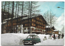 CARTOLINA DI VERBANIA ,MACUGNAGA - ALBERGO ZUMSTEIN - FIAT 1100 ANNI 50/60