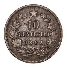 REGNO D'ITALIA Vittorio Emanuele II 10 Centesimi 1862 Strasburgo - Non Comune