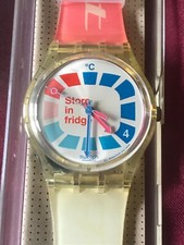 Orologio da polso SWATCH Gent SEMPRE COOL (GK287)-NUOVO/NOS-Store in frigo-Rosa/Giallo