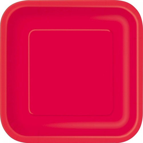 Piatti carta quadrati rosso - piatti,