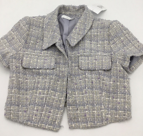 Giacca tweed ritagliata - tweed,