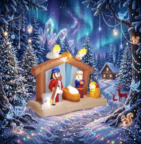Presepe natalizio gonfiabile - presepe,