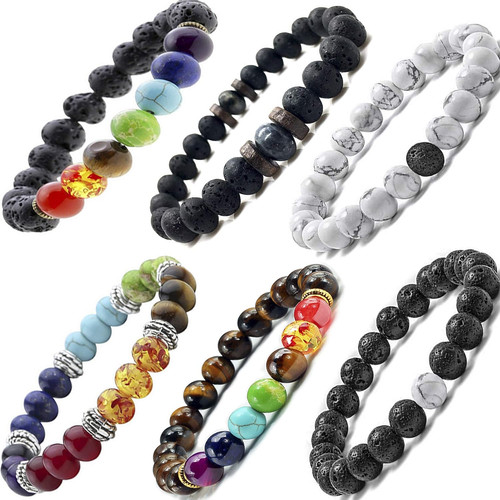 Bracciali chakra pietra lavica - bracciali,