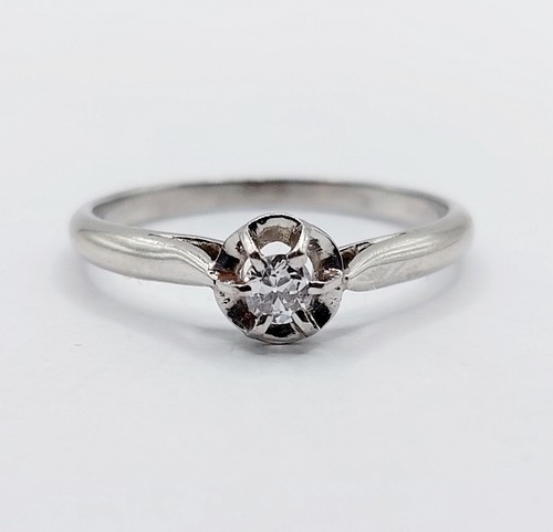 Anello solitario art - , deco